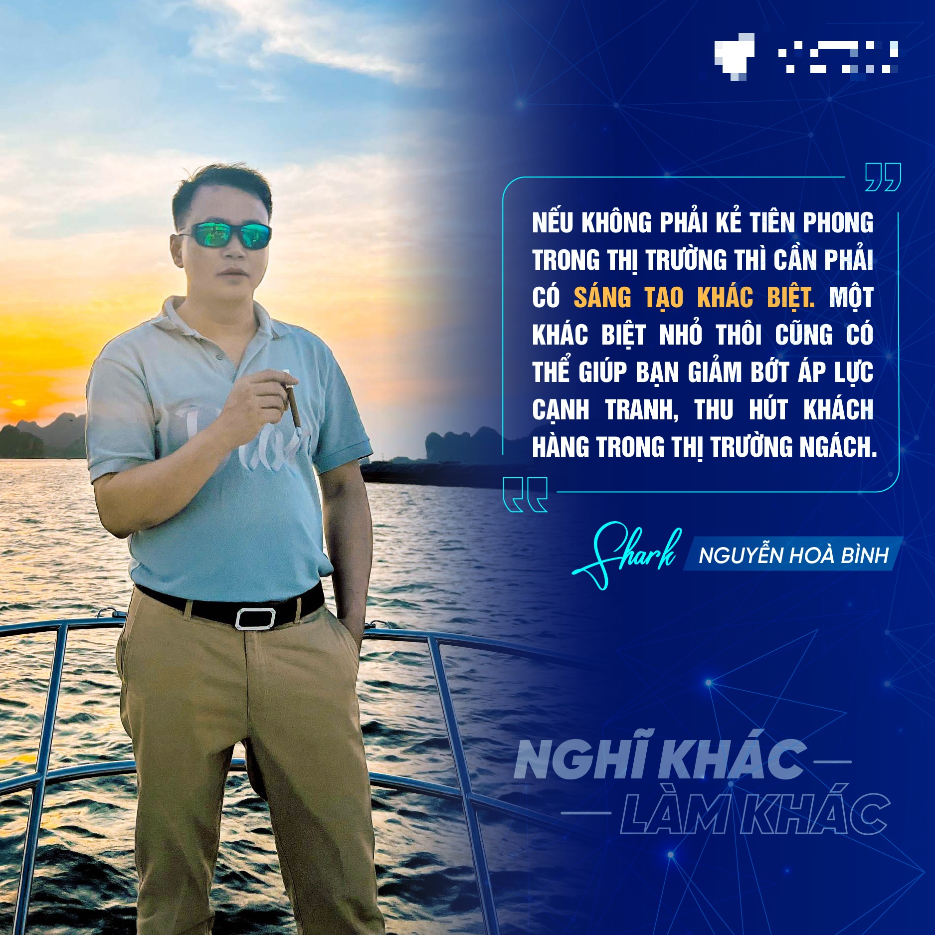 Shark Bình luôn đề cao sự khác biệt trong lĩnh vực kinh doanh. Ảnh: Facebook nhân vật