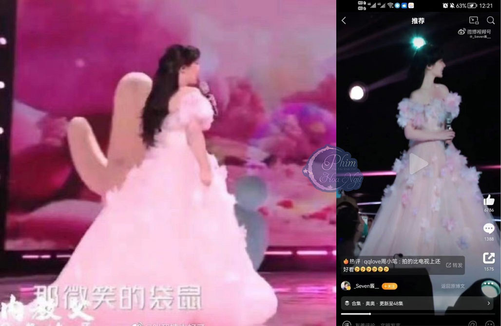 Hôm nay, hình ảnh được cho là ảnh thật của Dương Tử với vóc dáng mũm mĩm trên sân khấu mừng năm mới được chia sẻ. Tuy nhiên, blogger cho biết fan của cô đã phủ nhận, cho rằng đây là tấm ảnh bị antifan photoshop ác ý, đồng thời đưa ra ảnh thật của nữ diễn viên.