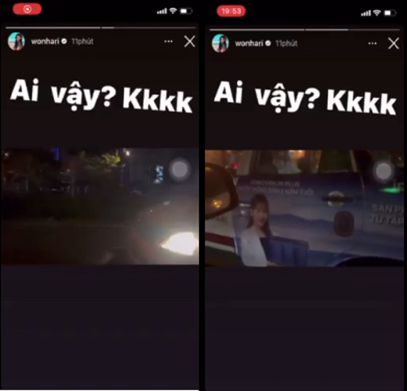 Trấn Thành - Hari Won cùng tấu hài khi đi chung xe. Ảnh: Chụp màn hình