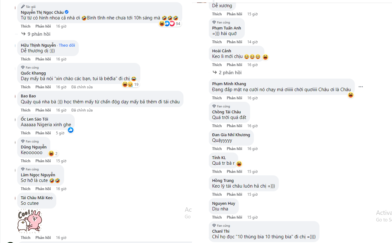 CDM hài hước bình luận dưới bài đăng của Ngọc Châu. Ảnh: Chụp màn hình