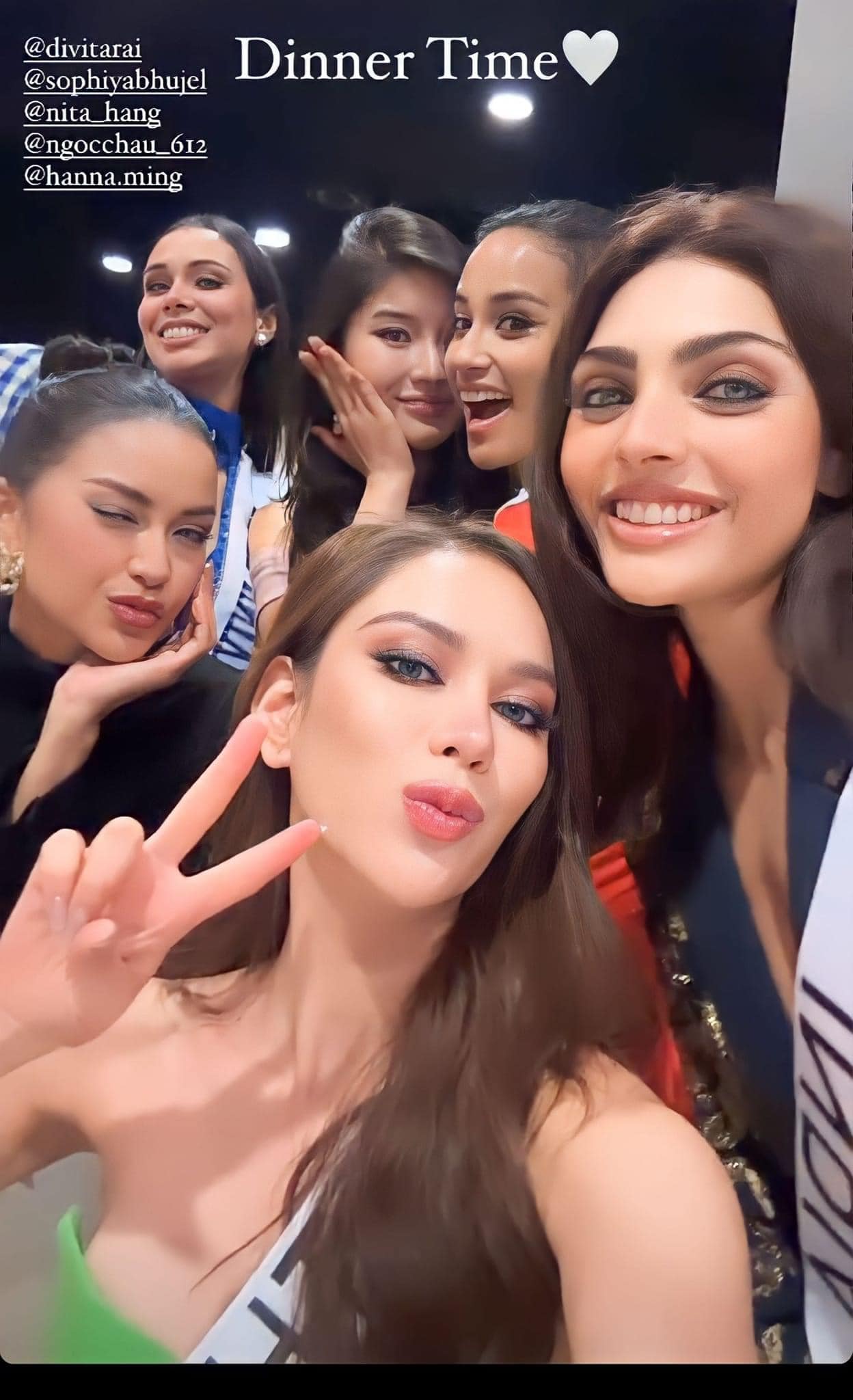 Ngọc Châu đích thị là 'miss ngoại giao' khi thân thiết với hàng loạt thí sinh của Miss Universe 2022. Ảnh: Facebook Ngọc Châu