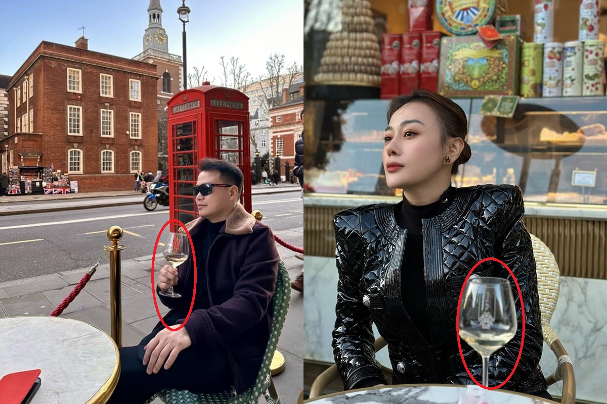 Shark Bình chia sẻ hình ảnh ngồi 'chill chill' tại quán cà phê, ly đồ uống giống hệt với hình ảnh Phương Oanh đăng tải trước đó. Ảnh: FBNV