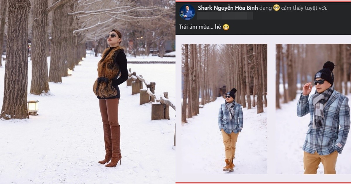 Phương Oanh - Shark Bình cùng check - in tại một địa điểm, nhiều nghi vấn cho rằng cả hai cùng đi du lịch với nhau