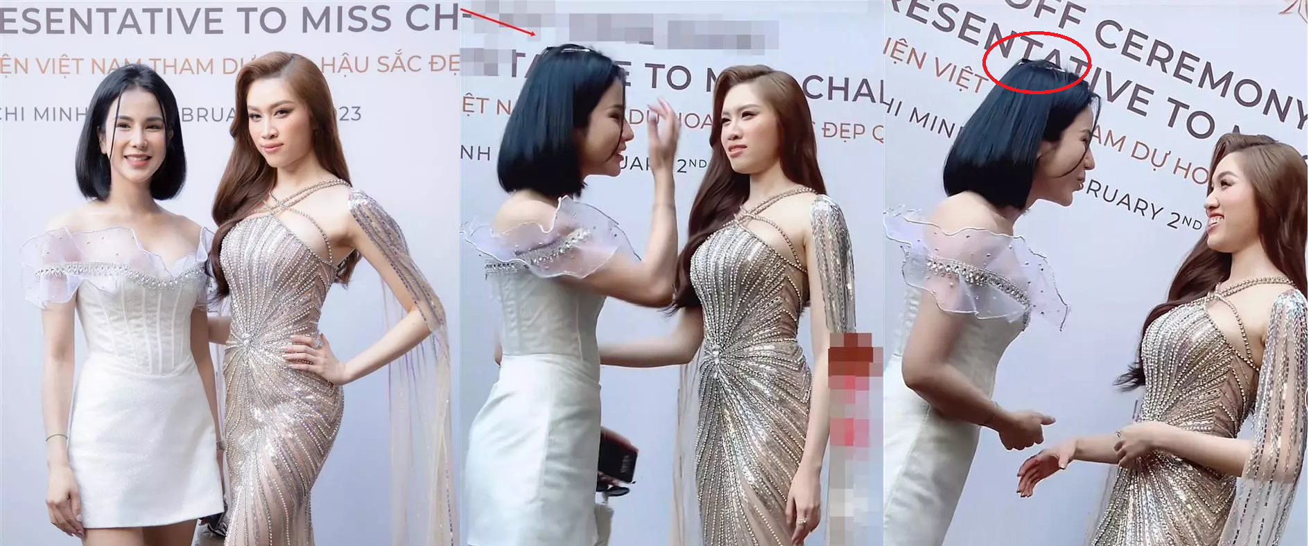 Diệp Lâm Anh gây chú ý khi có mặt tại sự kiện diễn ra ở TP.HCM, tuy nhiên gây tranh cãi vì quên dụng cụ làm tóc trên đầu