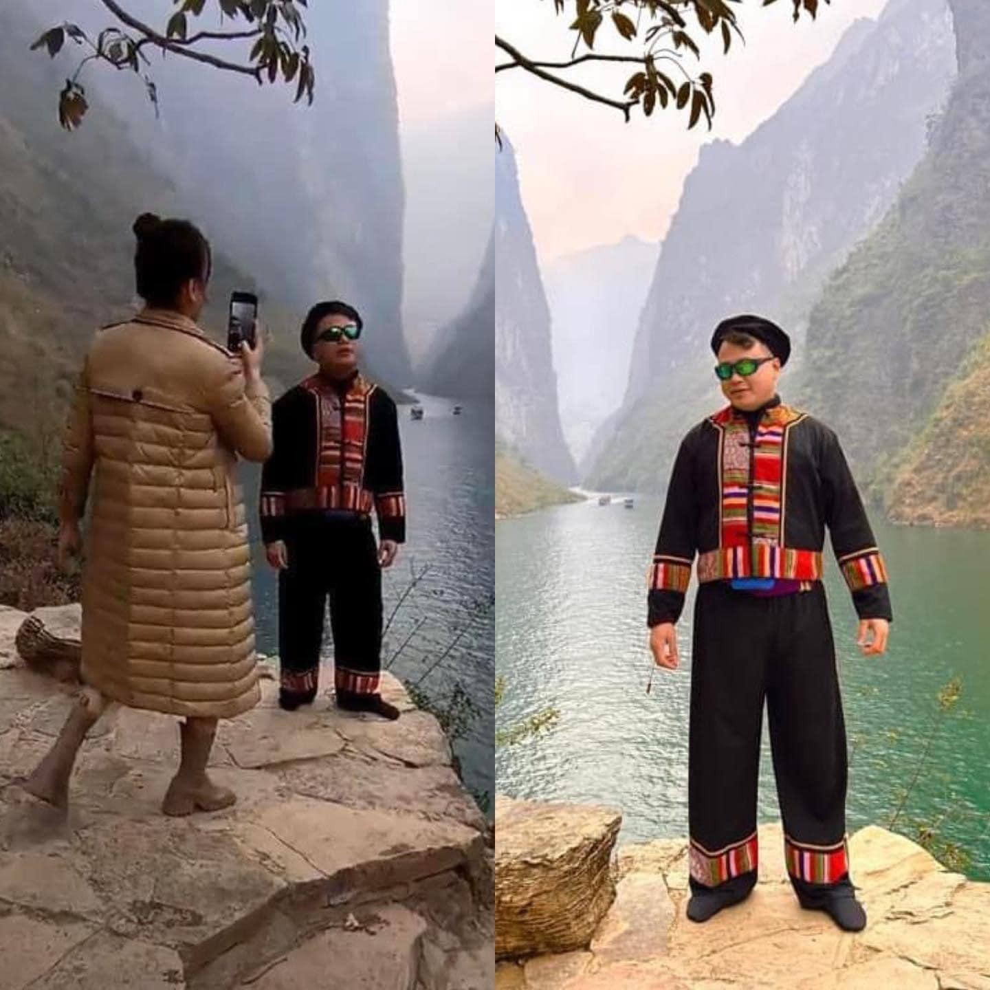 Phương Oanh tiếp tục phát huy vai trò 'phó nháy' cho Shark Bình trong chuyến du xuân ở Hà Giang