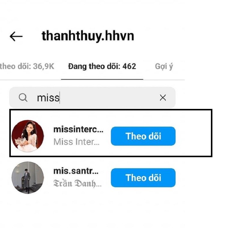 Instagram của nàng hậu chỉ theo dõi duy nhất cuộc thi Miss Intercontinental (Hoa hậu Liên lục địa) Instagram của nàng hậu chỉ theo dõi duy nhất cuộc thi Miss Intercontinental (Hoa hậu Liên lục địa)