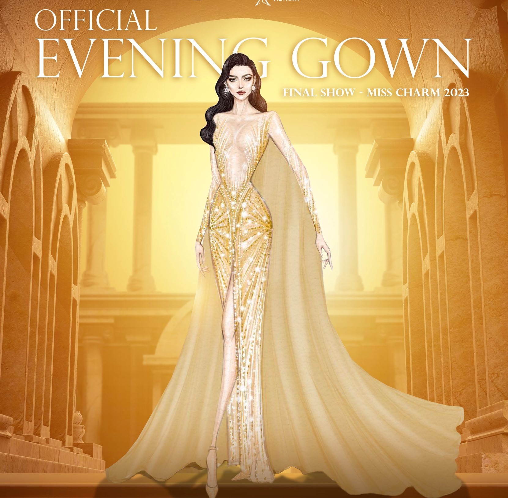 Thanh Thanh Huyền công bố mẫu thiết kế trang phục dạ hội chính thức tại chung kết Miss Charm
