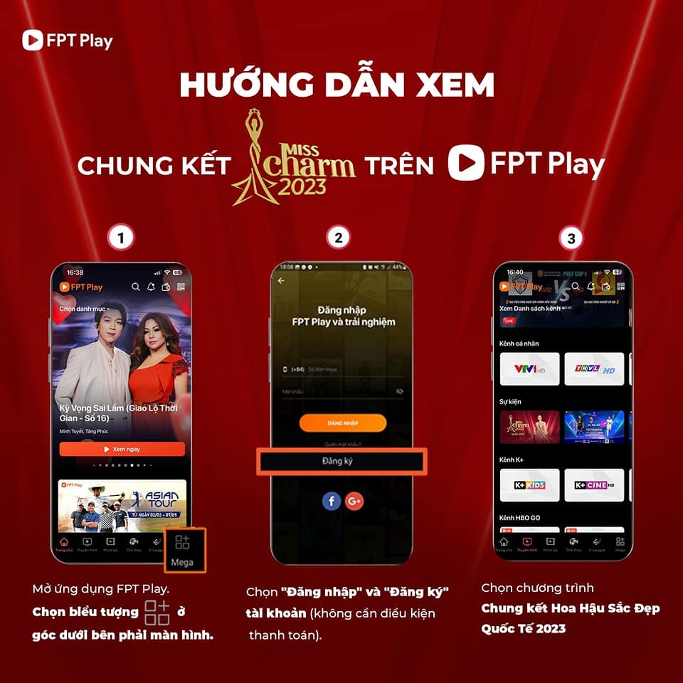 Hướng dẫn xem chung kết Miss Charm 2023 trên FPT Play