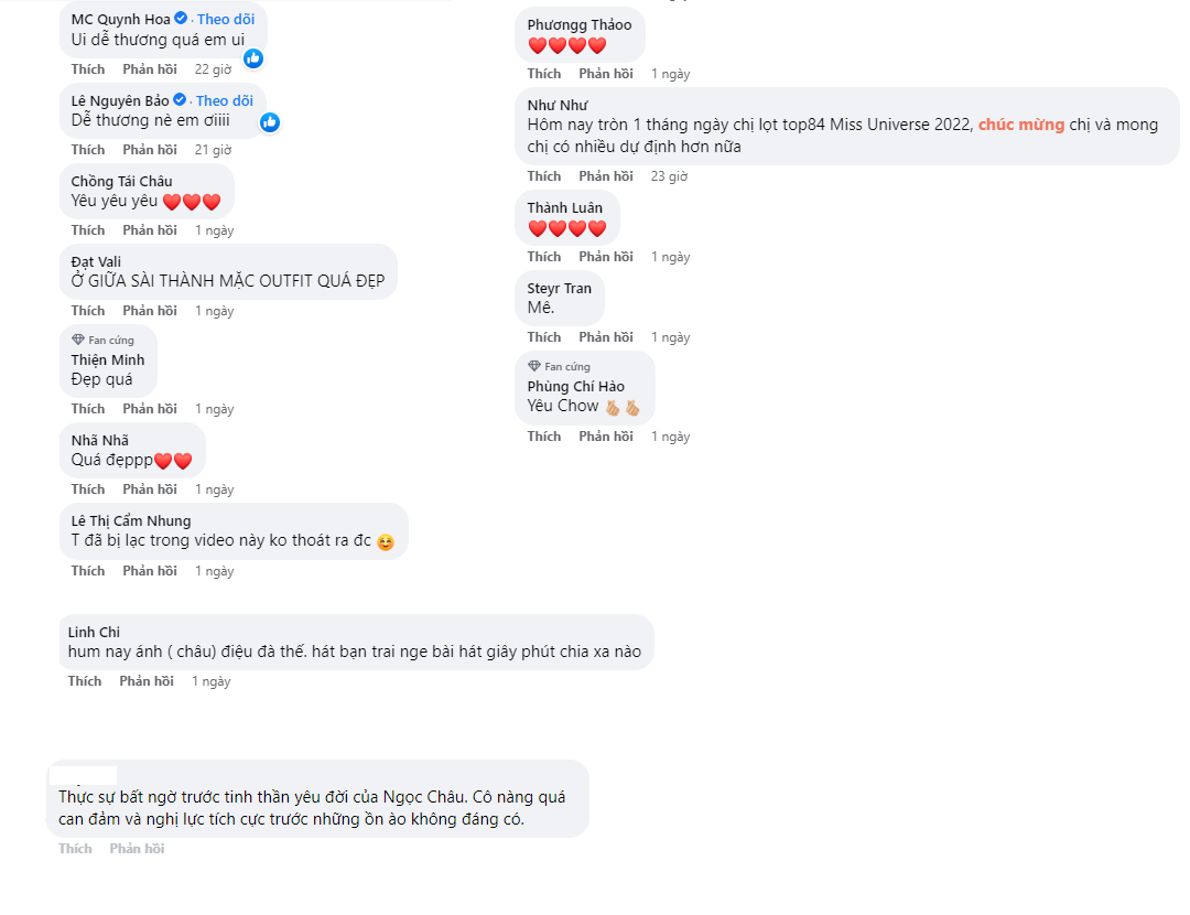 CDM bình luận dưới bài đăng của Ngọc Châu