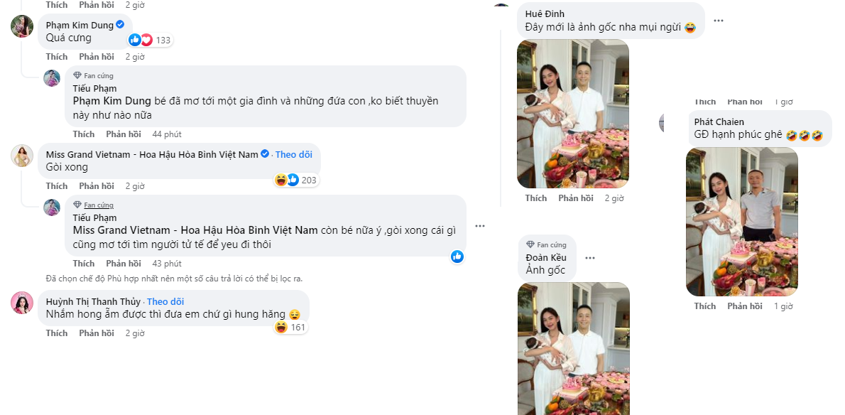 Người hâm mộ còn tranh thủ 'đẩy thuyền' Thùy Tiên - Quang Linh dưới bài đăng