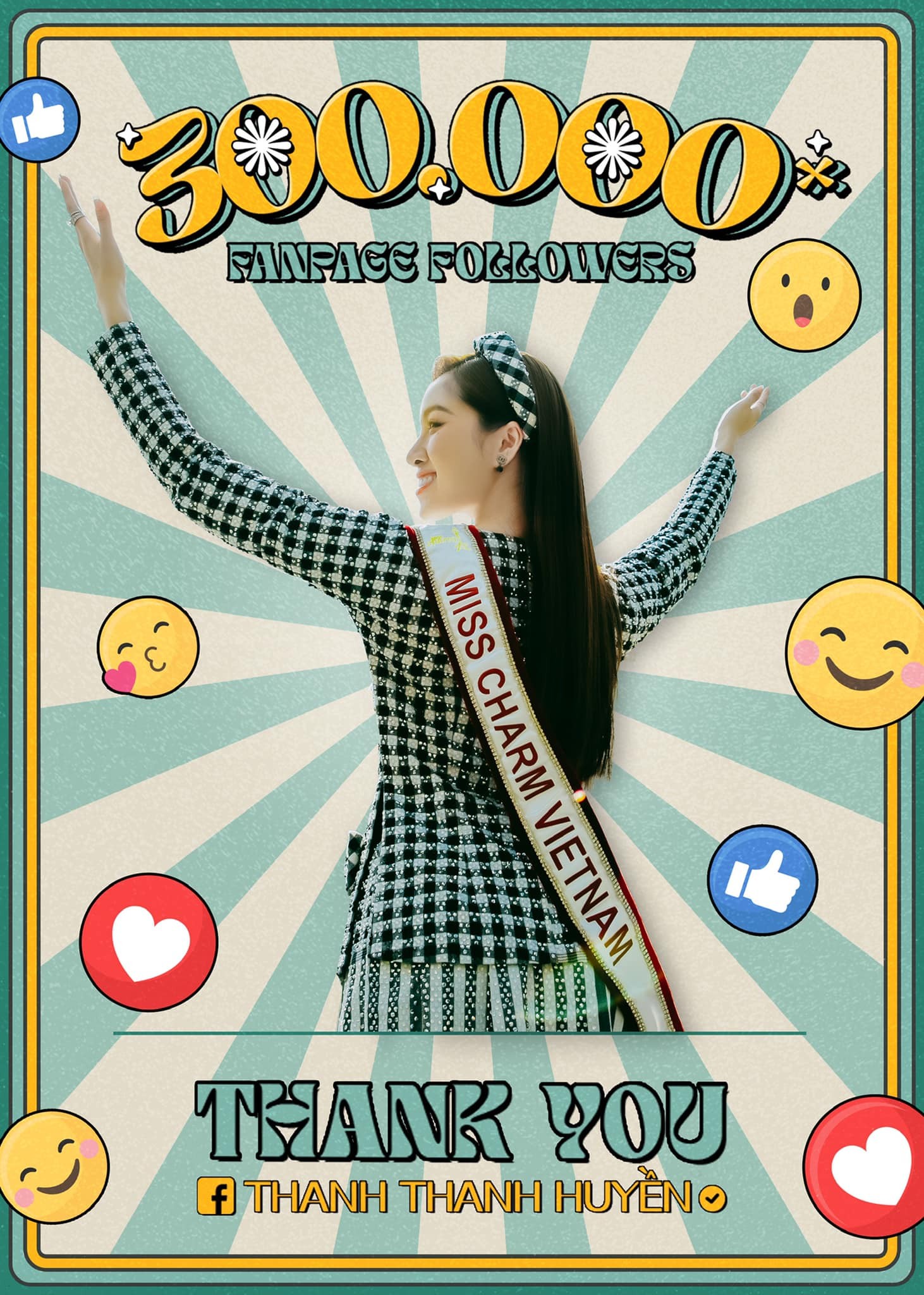 Thanh Thanh Huyền hào hứng báo tin fanpage cán mốc 300.000 lượt theo dõi