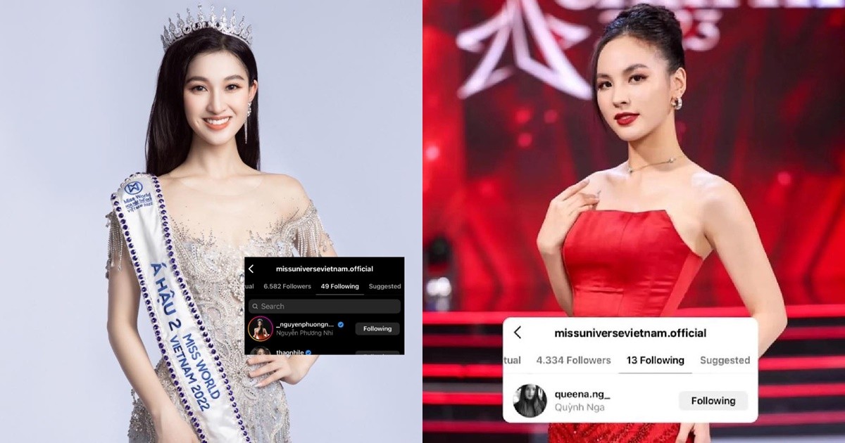 Instagram của Miss Universe Vietnam ấn theo dõi Phương Nhi- Quỳnh Nga