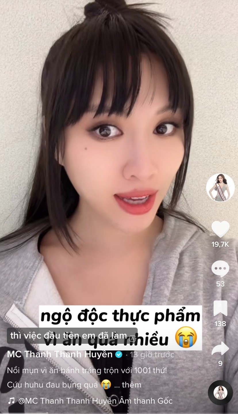 Thanh Thanh Huyền bị ngộ độc sau đêm chung kết Miss Charm 2023 Thanh Thanh Huyền bị ngộ độc sau đêm chung kết Miss Charm 2023
