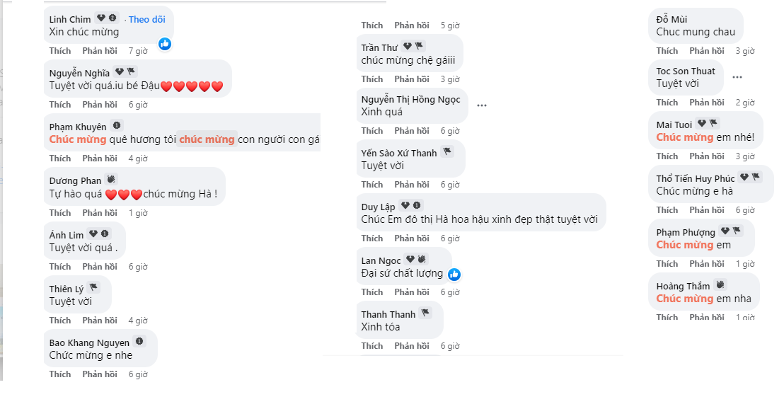 Cộng đồng fan sắc đẹp ồ ạt gửi lời chúc mừng đến Đỗ Thị Hà