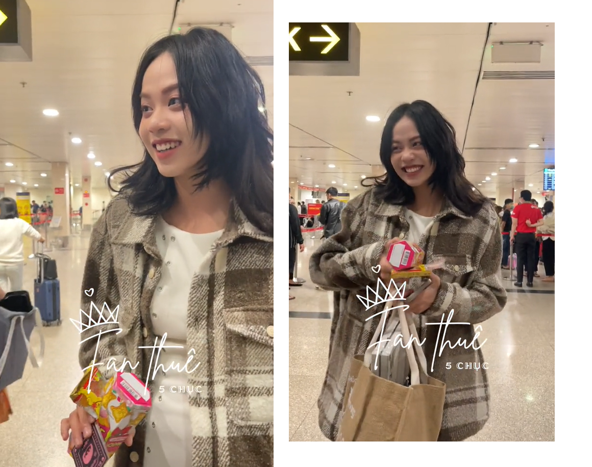 Thanh Thủy xuất hiện tại sân bay khiến fan 'than trời' vì kiểu tóc rối bời