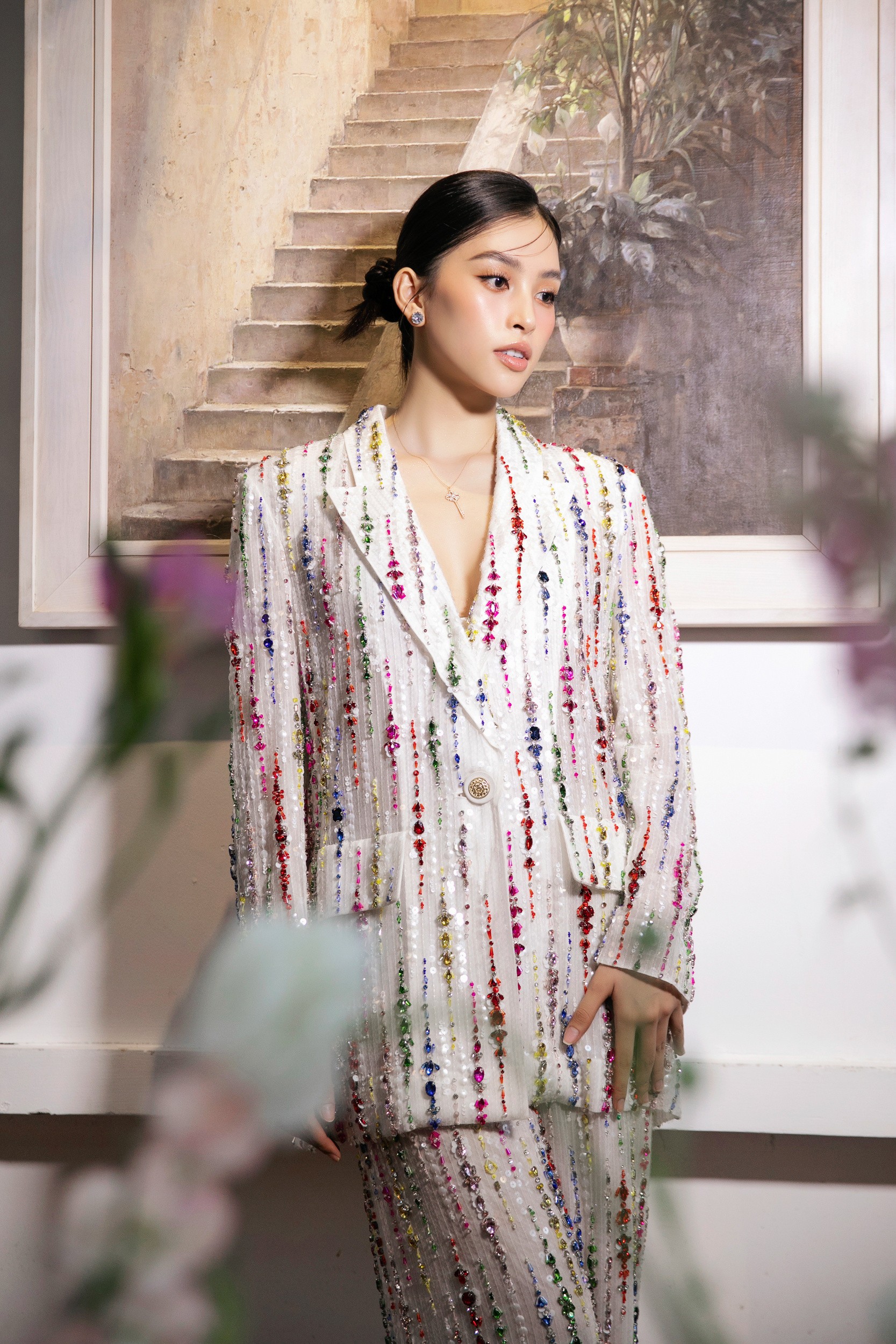 Tiểu Vy tham gia sự kiện diễn ra ở TP.HCM với trang phục mang phong cách menswear