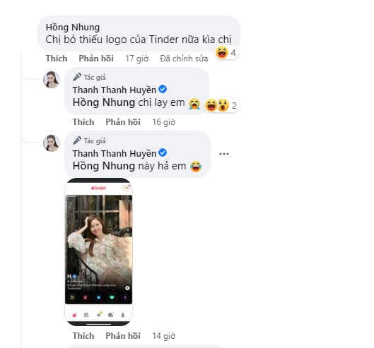 Thanh Thanh Huyền tương tác hài hước khi được nhắc đến vụ dùng ứng dụng hẹn hò Thanh Thanh Huyền tương tác hài hước khi được nhắc đến vụ dùng ứng dụng hẹn hò