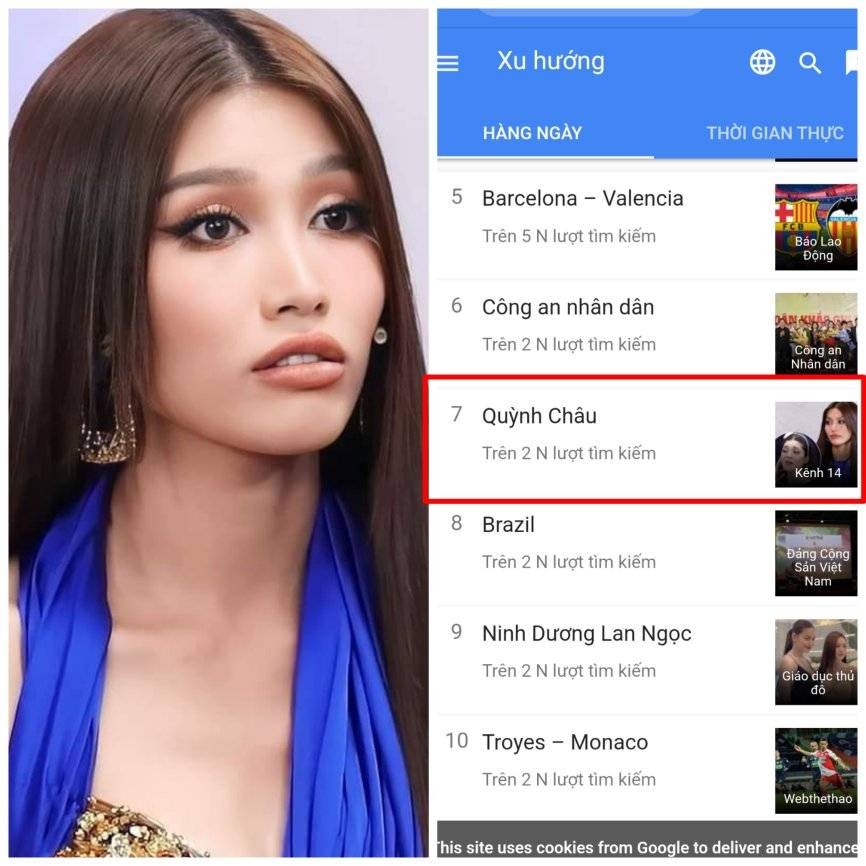 Từ khóa 'Quỳnh Châu' liên tục lọt top tìm kiếm cao nhất