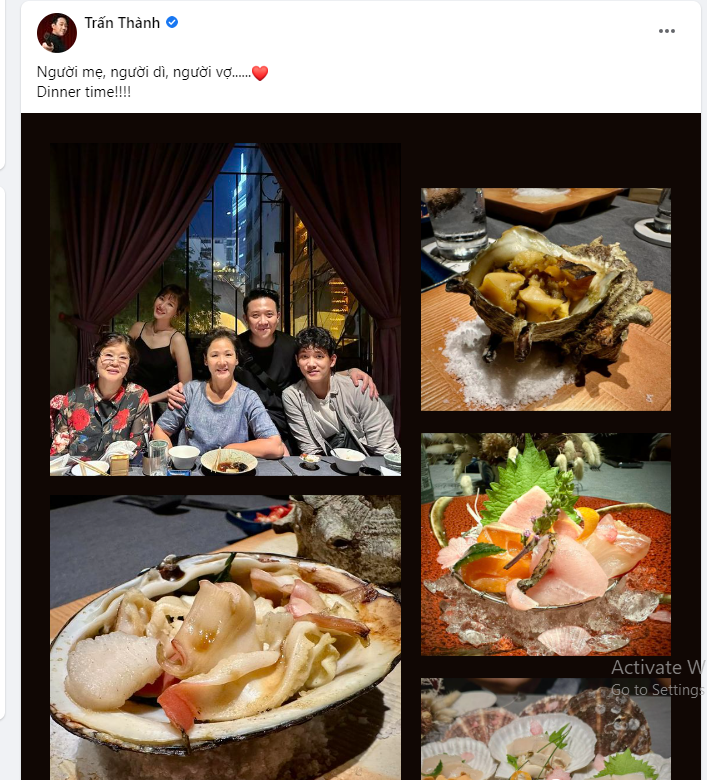 Trấn Thành cùng gia đình đi ăn giữa ồn ào, thần sắc rất vui vẻ