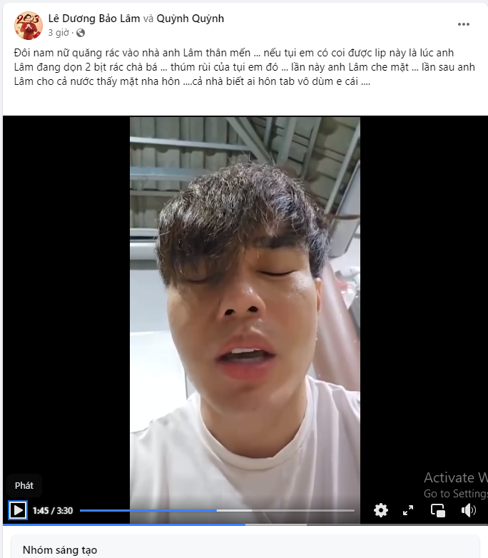 Lê Dương Bảo Lâm gây chú ý khi chia sẻ câu chuyện bị kẻ xấu cố tình ném rác vào nhà riêng. Ảnh: Chụp màn hình