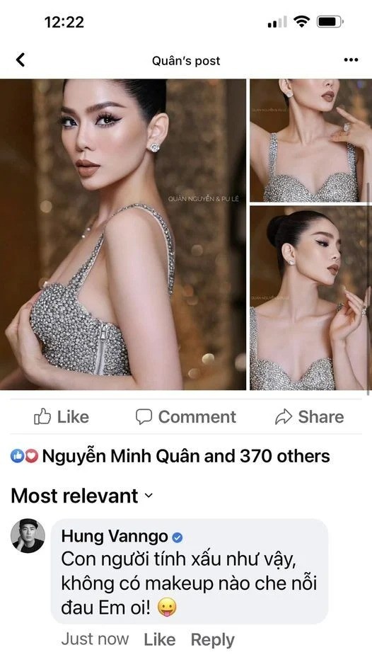 Tương tác của Hung Vanngo dưới bài đăng của chuyên gia trang điểm Quân Nguyễn Tương tác của Hung Vanngo dưới bài đăng của chuyên gia trang điểm Quân Nguyễn