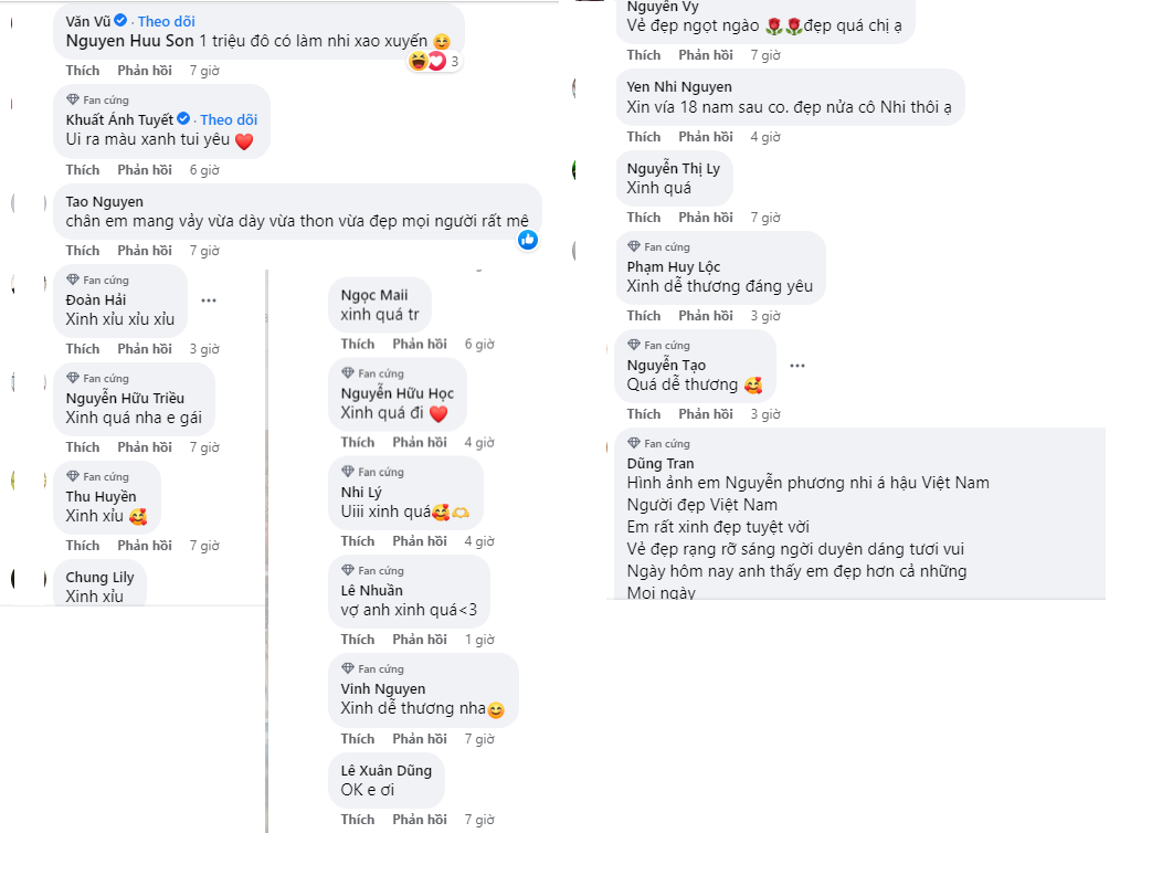 CDM bình luận dưới bài đăng của Phương Nhi