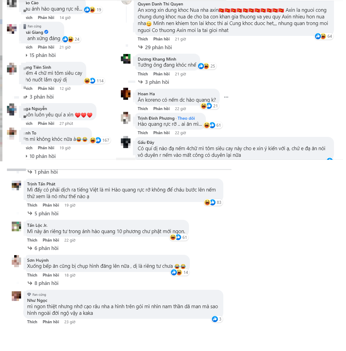 Cư dân mạng đồng loạt 'đào' lại phát ngôn 'hào quang rực rỡ' dưới bài đăng của Trấn Thành