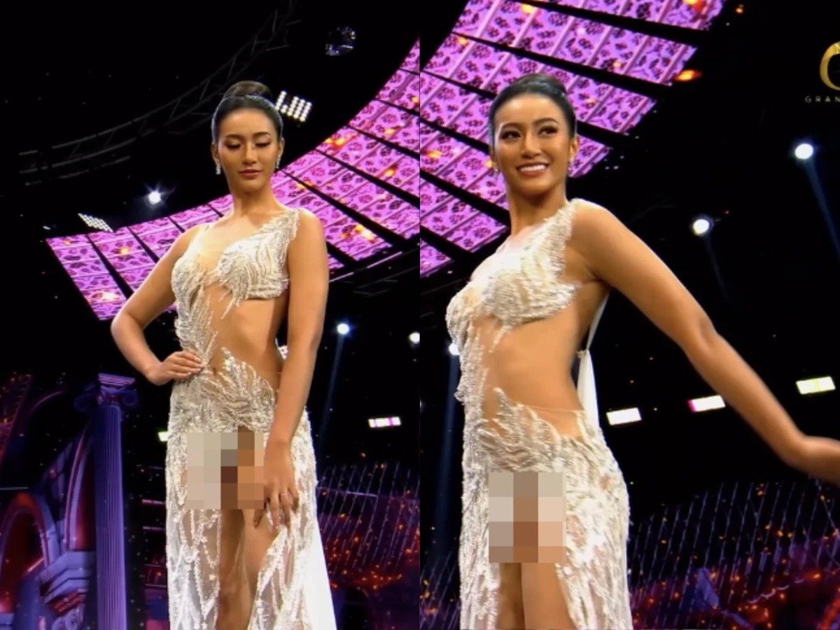 Diện đồ xẻ tít tắp, thí sinh Miss Grand Thailand 2023 gặp sự cố 'đỏ mặt' trên sân khấu 3 Diện đồ xẻ tít tắp, thí sinh Miss Grand Thailand 2023 gặp sự cố 'đỏ mặt' trên sân khấu 3