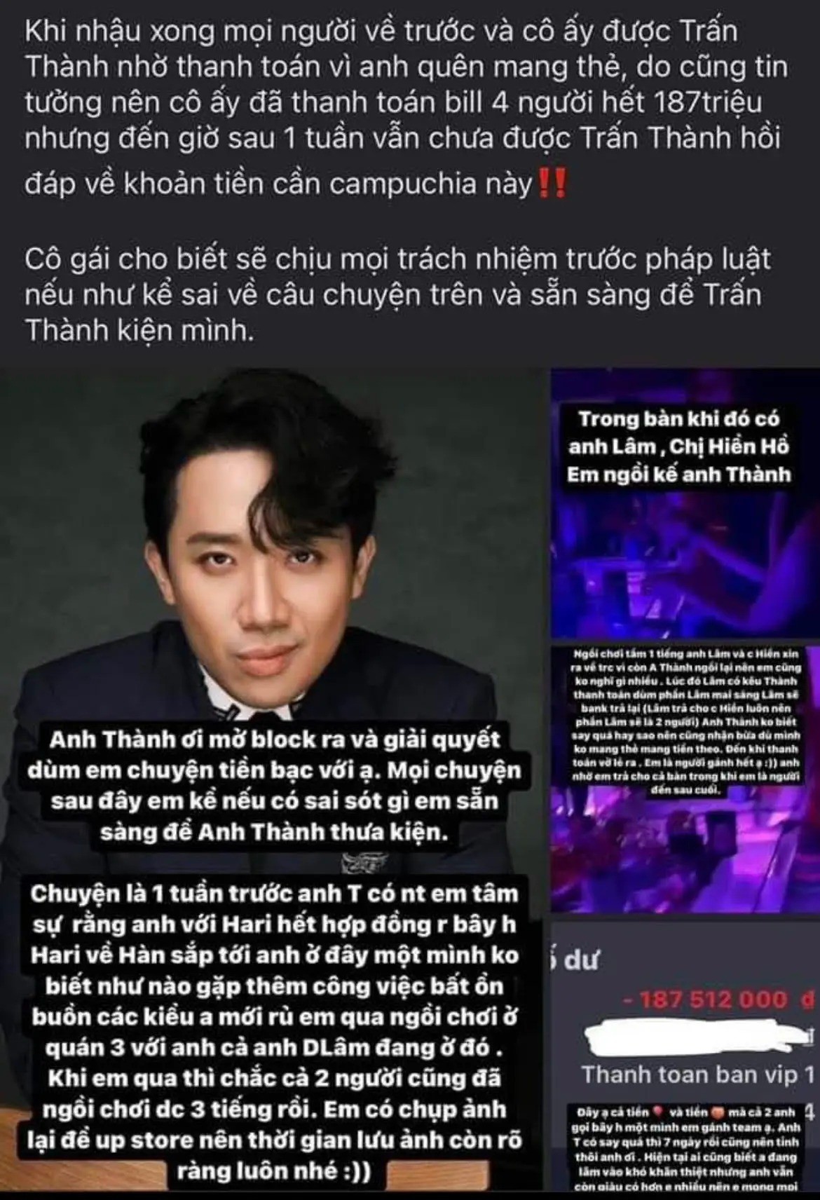 Trấn Thành là bị vướng vào nghi vấn quỵt tiền tại một địa điểm vui chơi Trấn Thành là bị vướng vào nghi vấn quỵt tiền tại một địa điểm vui chơi