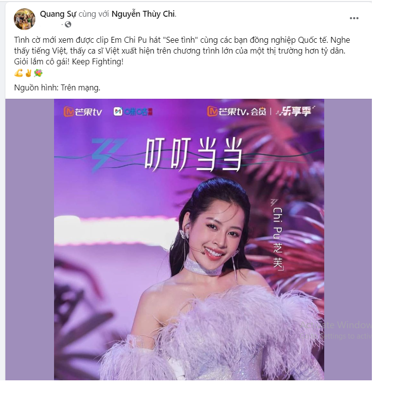 Quang Sự nhận xét về phần trình diễn của Chi Pu Quang Sự nhận xét về phần trình diễn của Chi Pu