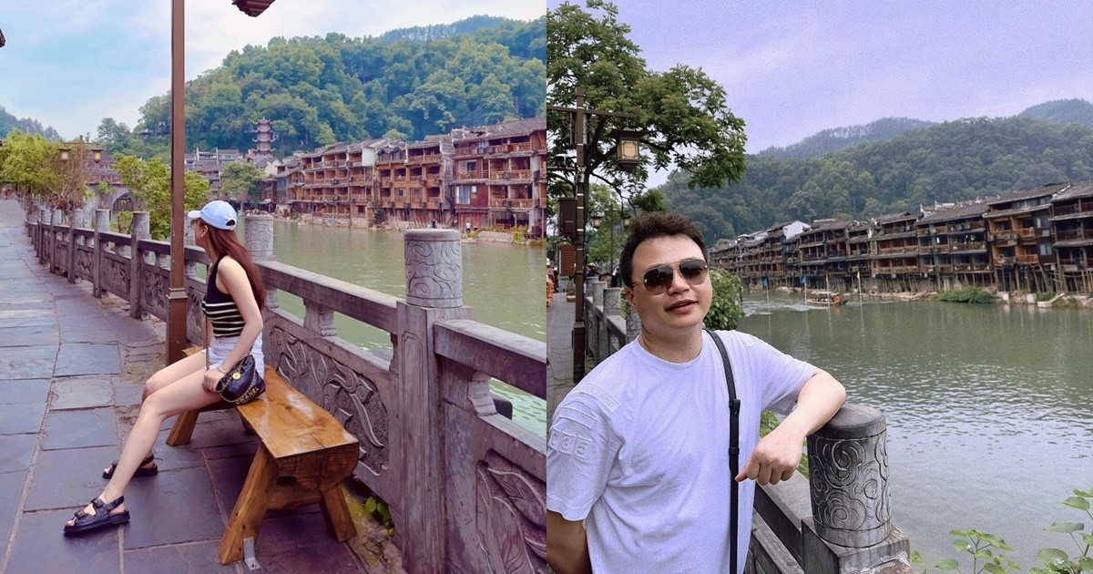 Shark Bình - Phương Oanh cùng check - in tại một địa điểm