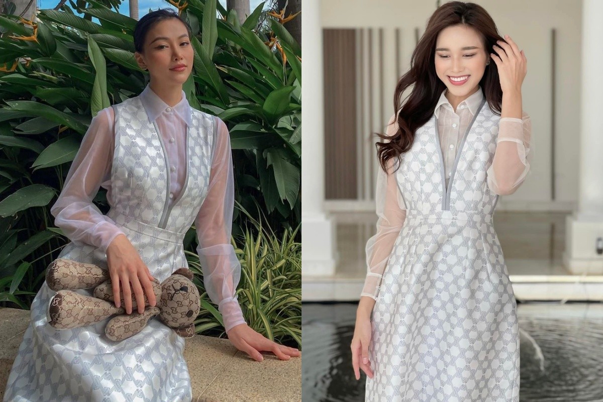 Đỗ Thị Hà diện mẫu váy đài các giống với Hoa hậu Trái đất Phương Khánh