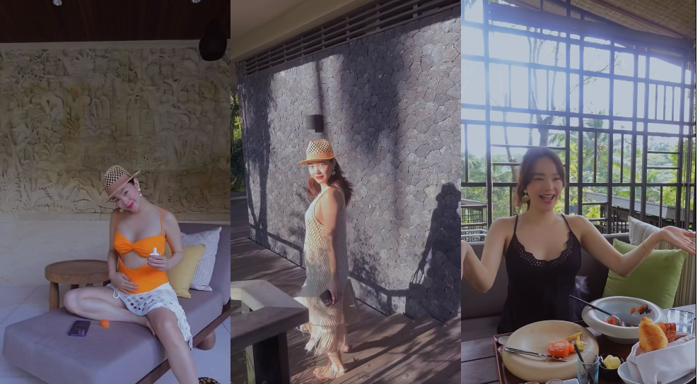 Minh Hằng rạng rỡ trong chuyến du lịch Bali hồi tháng 5