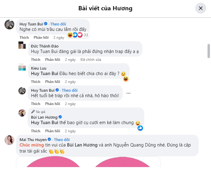 Bình luận dưới bài đăng của Bùi Lan Hương Bình luận dưới bài đăng của Bùi Lan Hương