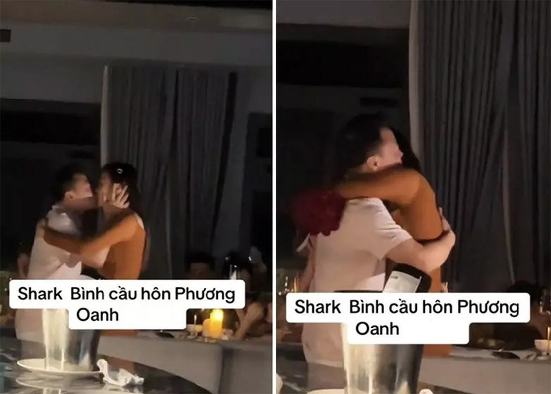 Shark Bình cầu hôn Phương Oanh tại một nhà hàng sang trọng trước sự chứng kiến của nhiều người