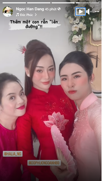 Cô dâu lộ diện xinh đẹp. Ảnh: Chụp màn hình Cô dâu lộ diện xinh đẹp. Ảnh: Chụp màn hình