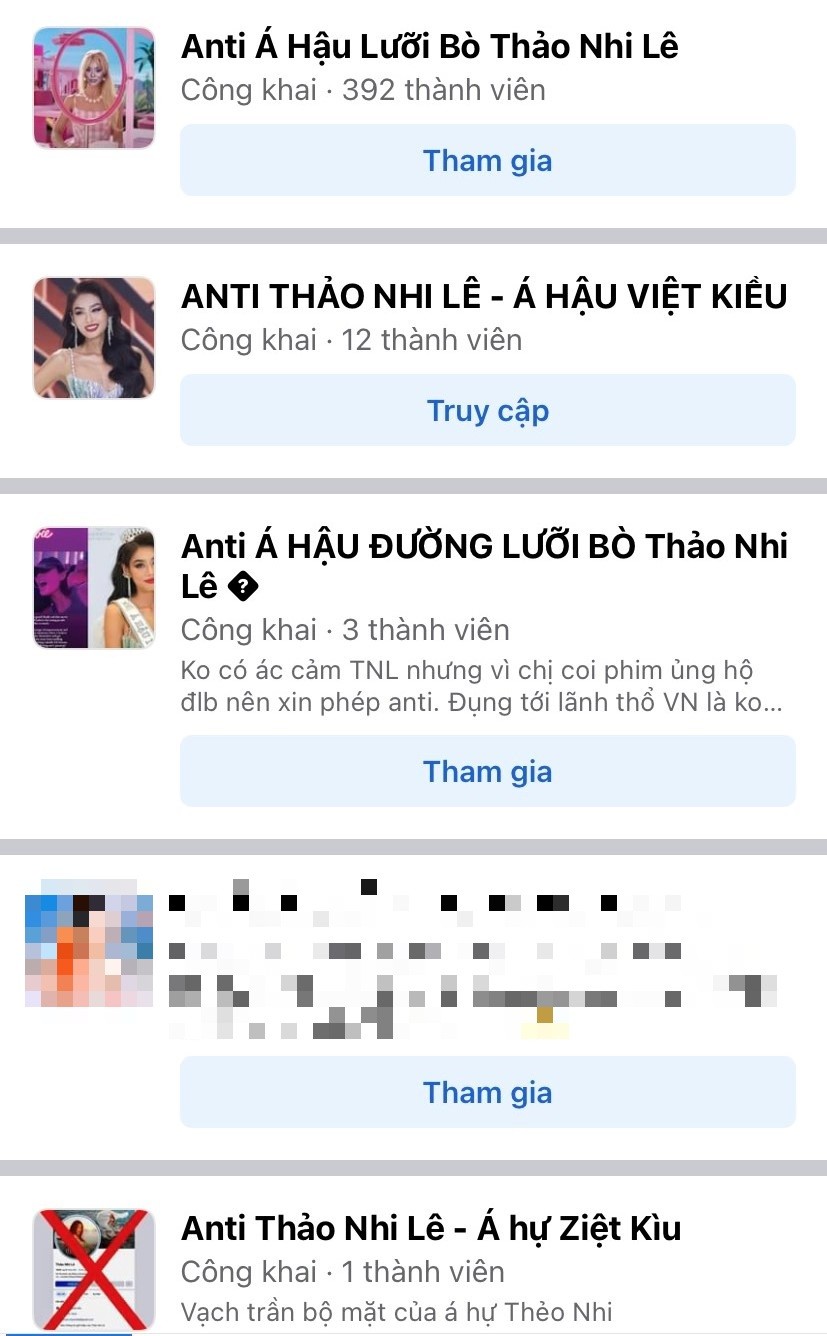 Các hội nhóm anti-fan Thảo Nhi Lê bắt đầu xuất hiện Các hội nhóm anti-fan Thảo Nhi Lê bắt đầu xuất hiện