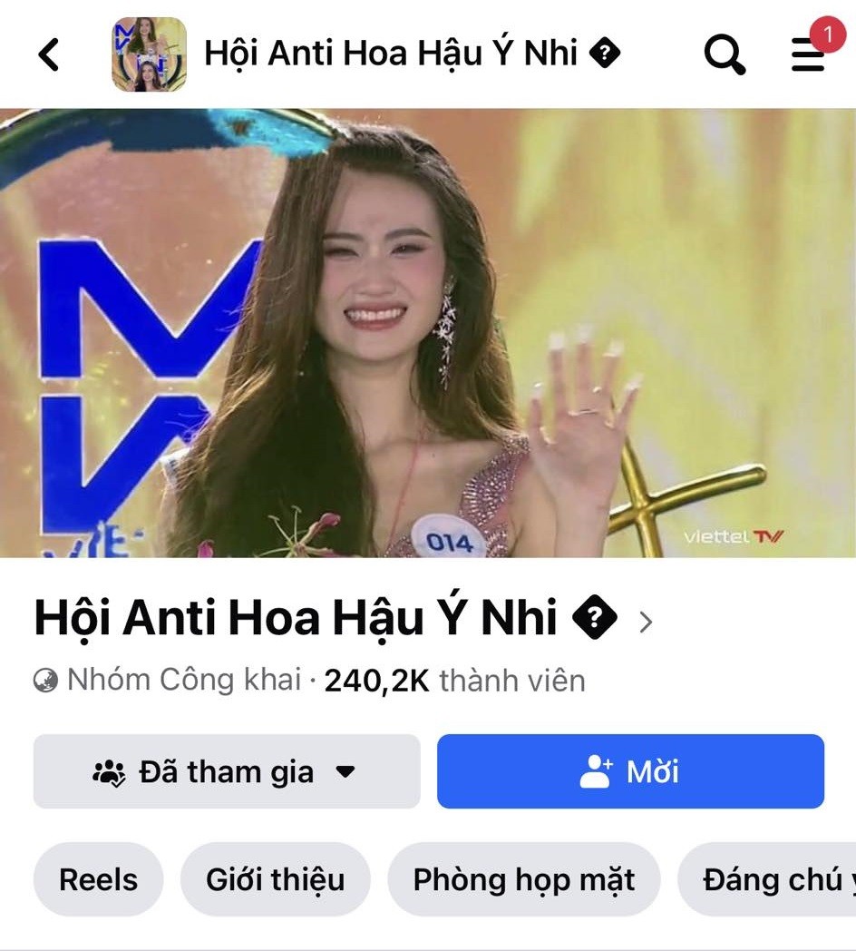 Hoa hậu Ý Nhi bị lập group anti với hơn 240.000 thành viên