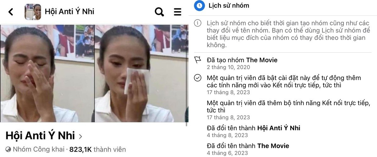 Nhóm cũ đổi tên, mạng xã hội xuất hiện nhóm 'anti' Ý Nhi mới, số lượng thành viên còn vượt xa nhóm cũ