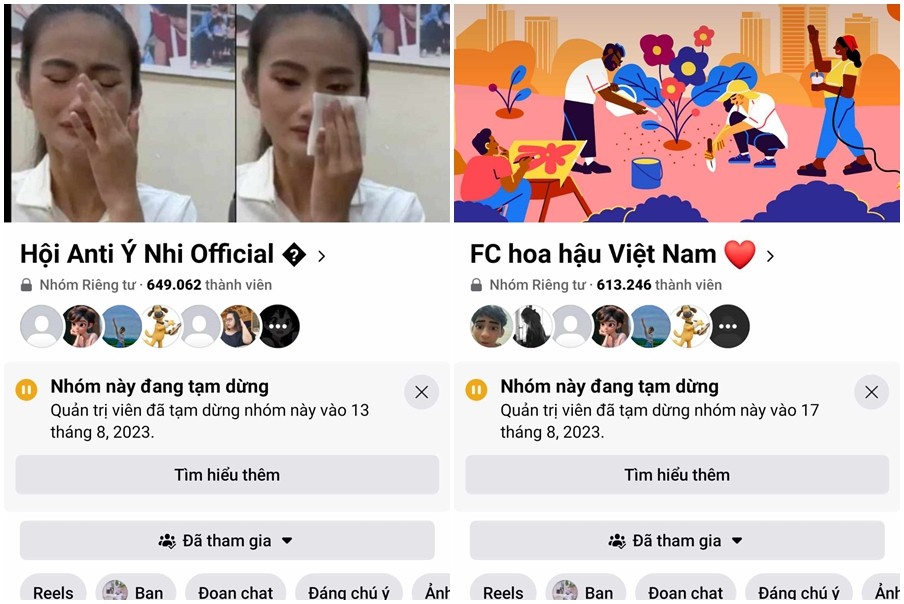 Hội nhóm 'anti' Ý Nhi với gần 650.000 thành viên bất ngờ đổi tên, tạm ngừng hoạt động, gỡ hình ảnh liên quan đến nàng hậu ở giao diện
