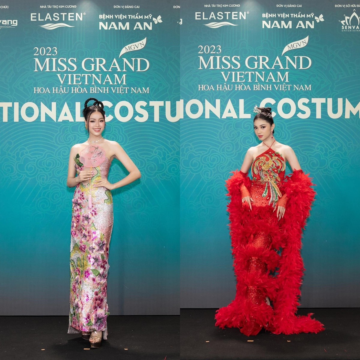 Đào Hiền - Minh Kiên tại thảm đỏ đêm thi National Costume - Miss Grand Vietnam 2023