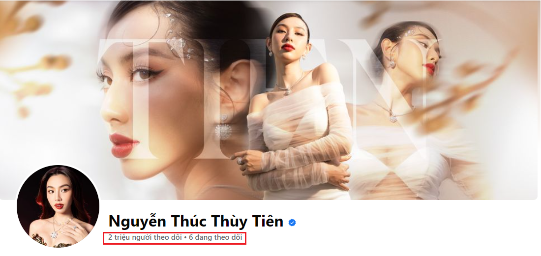 Fanpage chính thức của Thùy Tiên đã cán mốc 2 triệu lượt theo dõi, con số chứng minh độ hot của nàng hậu trên mạng xã hội