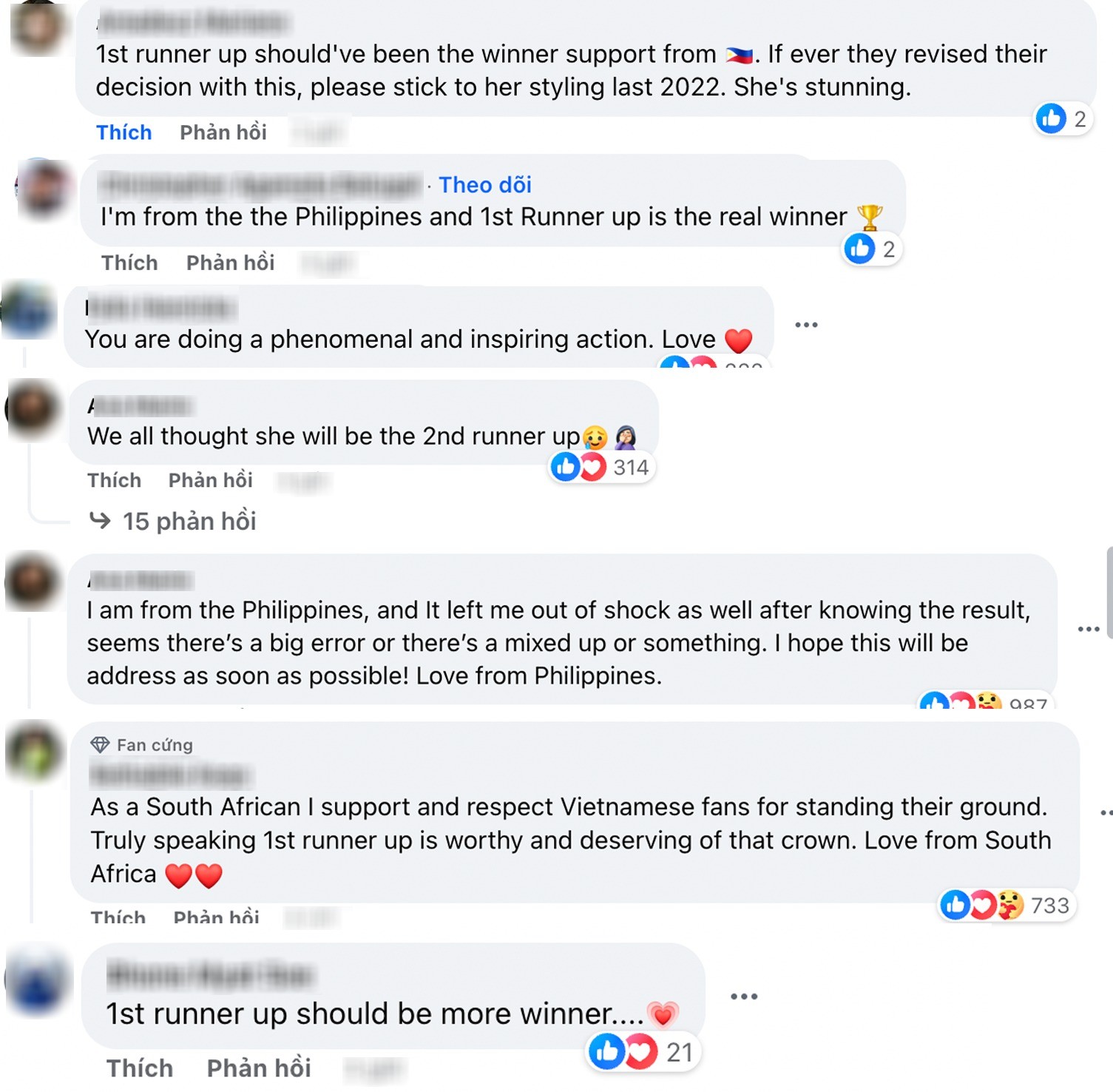 Fan quốc tế bình luận sôi nổi dưới bài đăng của tổ chức Miss Universe