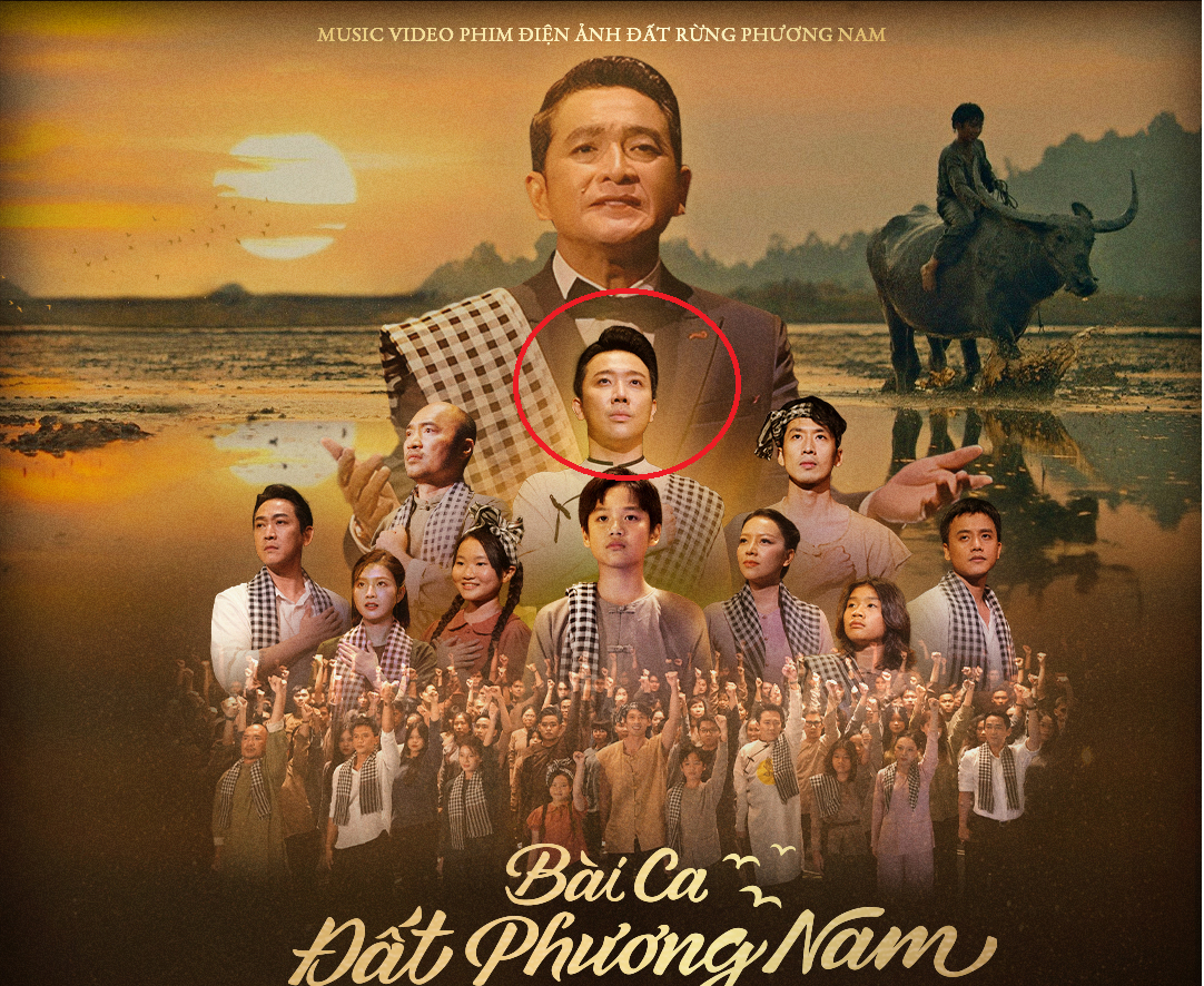Poster MV nhạc phim Đất Rừng Phương Nam, Trấn Thành chễm chệ vị trí trung tâm Poster MV nhạc phim Đất Rừng Phương Nam, Trấn Thành chễm chệ vị trí trung tâm