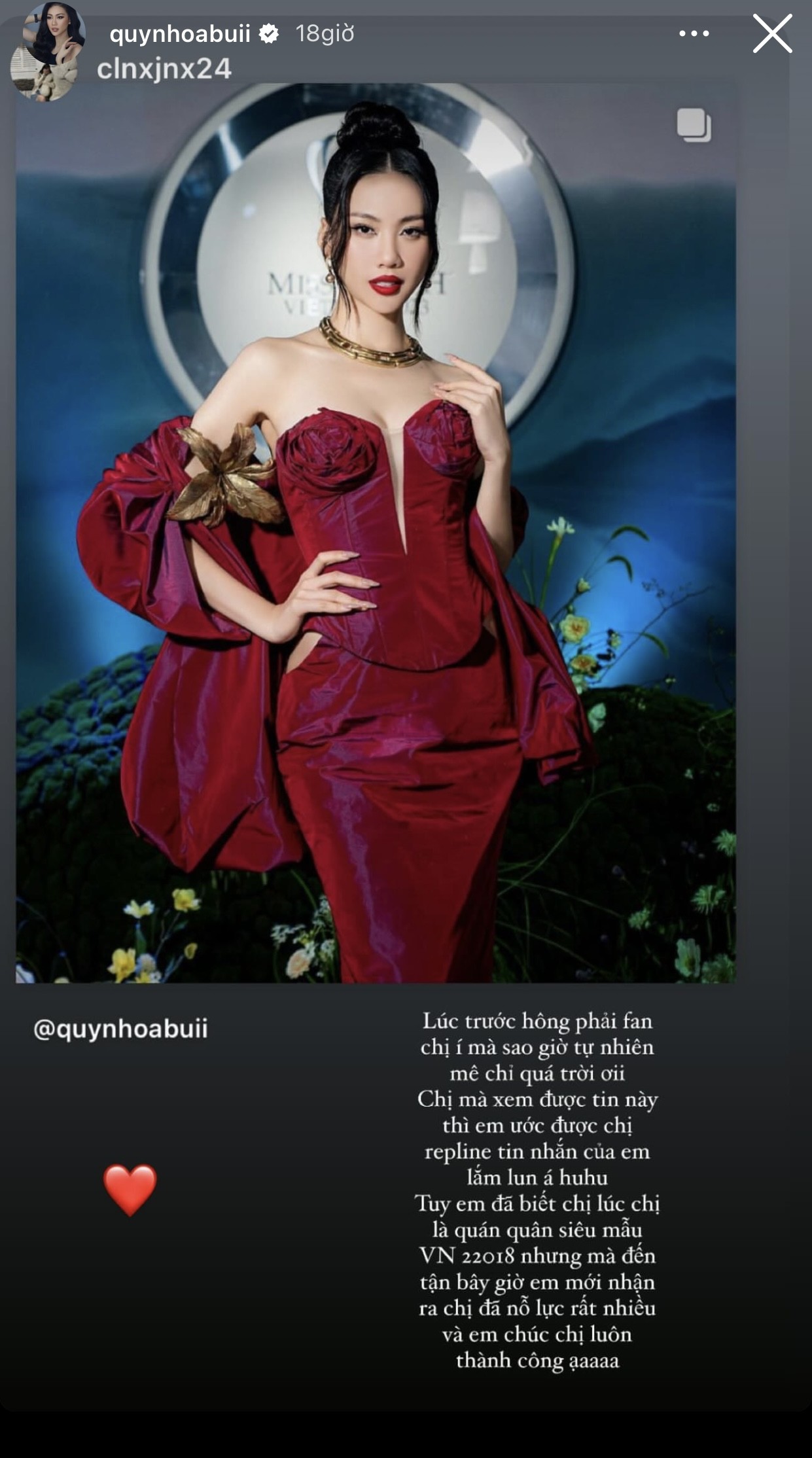 Bùi Quỳnh Hoa hiếm hoi có động thái trên mạng xã hội