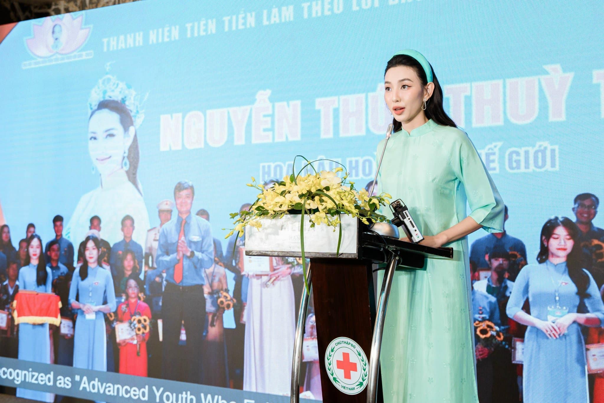 Thùy Tiên phát biểu tại Hội nghị Chữ thập đỏ - Trăng lưỡi liềm đỏ khu vực Châu Á - Thái Bình Dương lần thứ 11