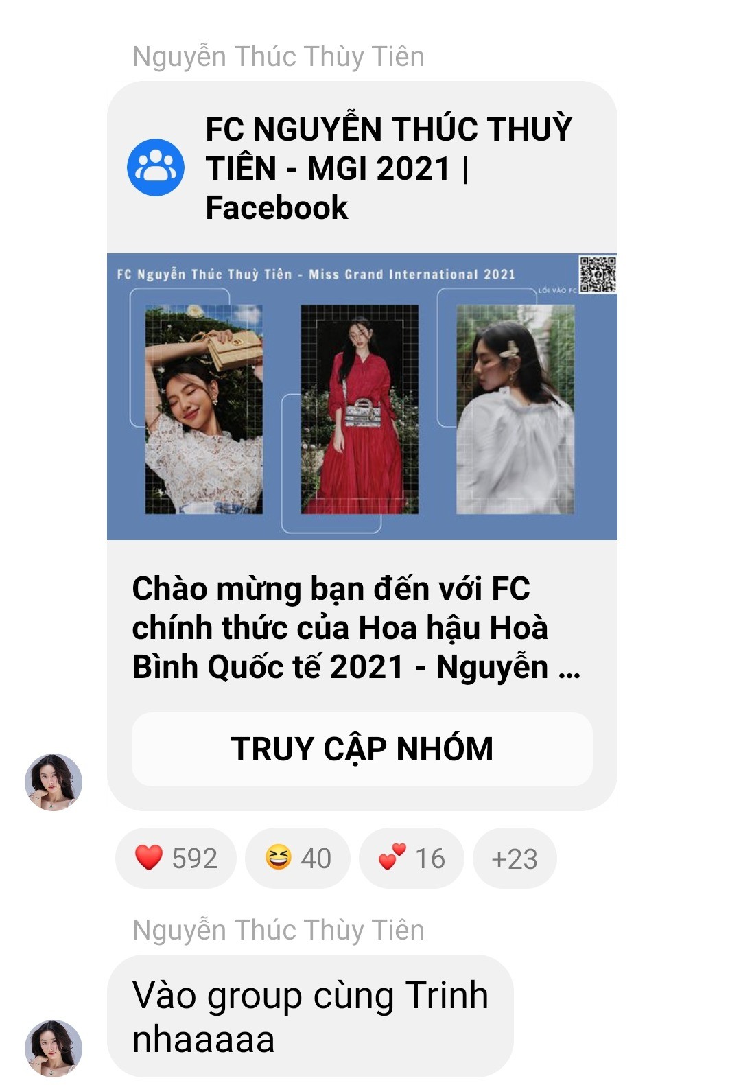 Không lâu sau khi hội nhóm FC Thùy Tiên 'bay màu', nàng hậu chính thức giới thiệu hội nhóm mới