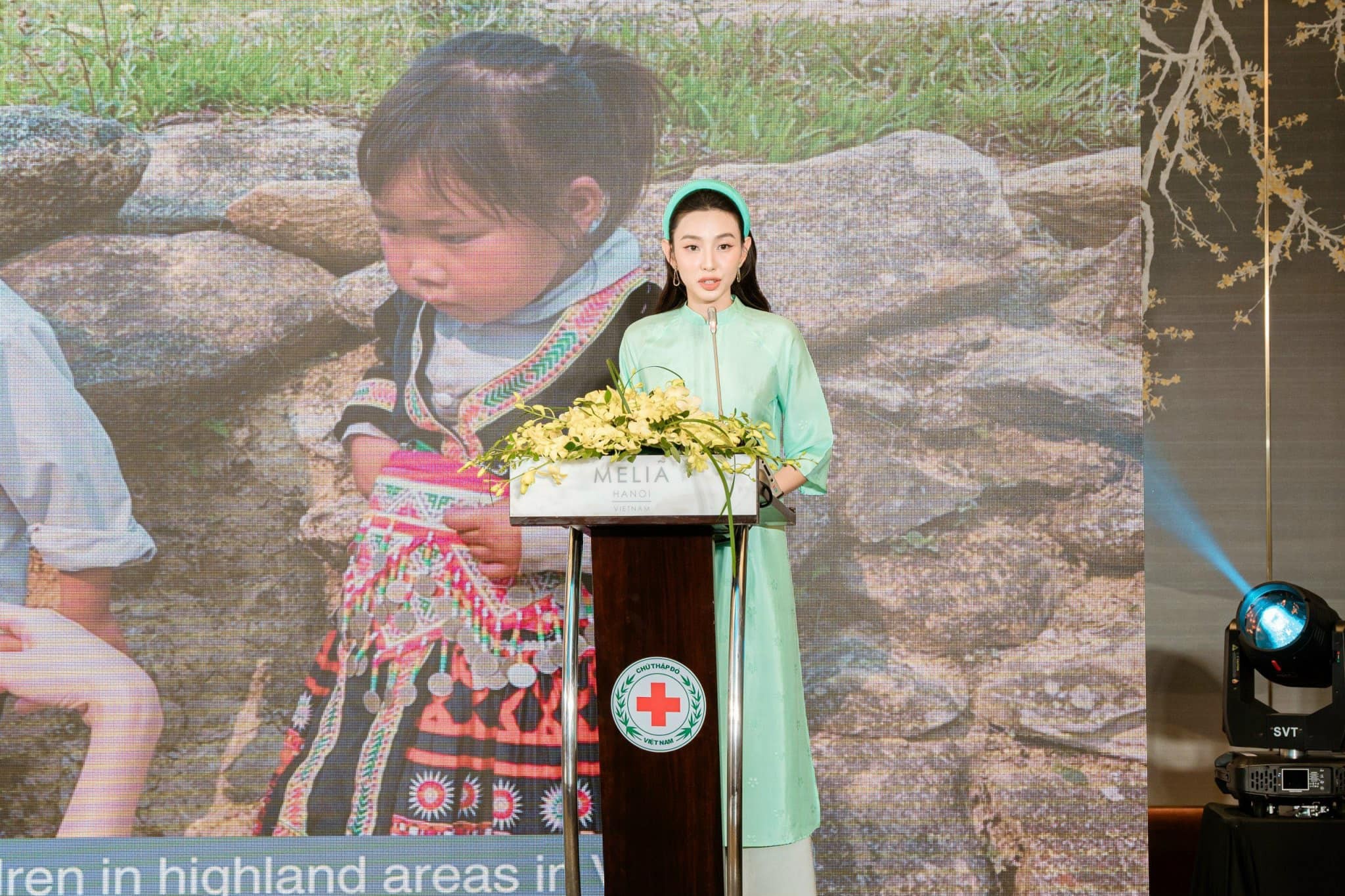 Thùy Tiên có tại Hội nghị Chữ thập đỏ - Trăng lưỡi liềm đỏ khu vực Châu Á - Thái Bình Dương lần thứ 11