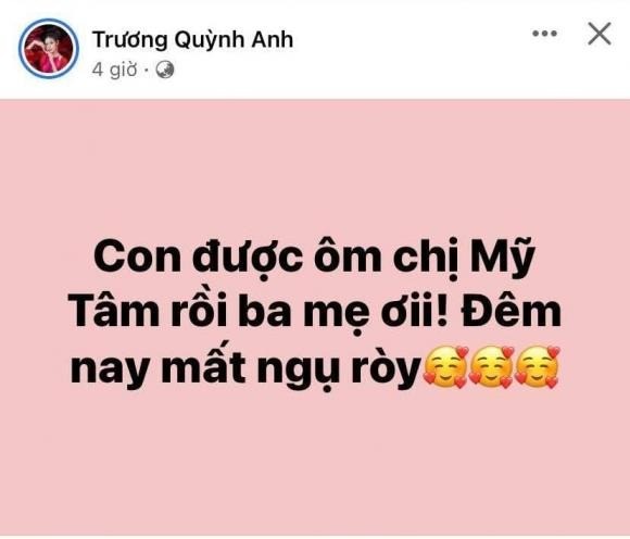 Trương Quỳnh Anh phấn khích đến mất ngủ khi gặp Mỹ Tâm Trương Quỳnh Anh phấn khích đến mất ngủ khi gặp Mỹ Tâm