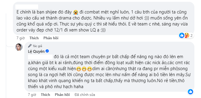 Lệ Quyên nhấn mạnh chuyện bị những tài khoản ảo tấn công, nhằm hạ bệ cô Lệ Quyên nhấn mạnh chuyện bị những tài khoản ảo tấn công, nhằm hạ bệ cô